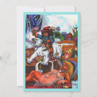 Convites Pintura em aquarela Eros cavalga a Leoa Sonhadora 