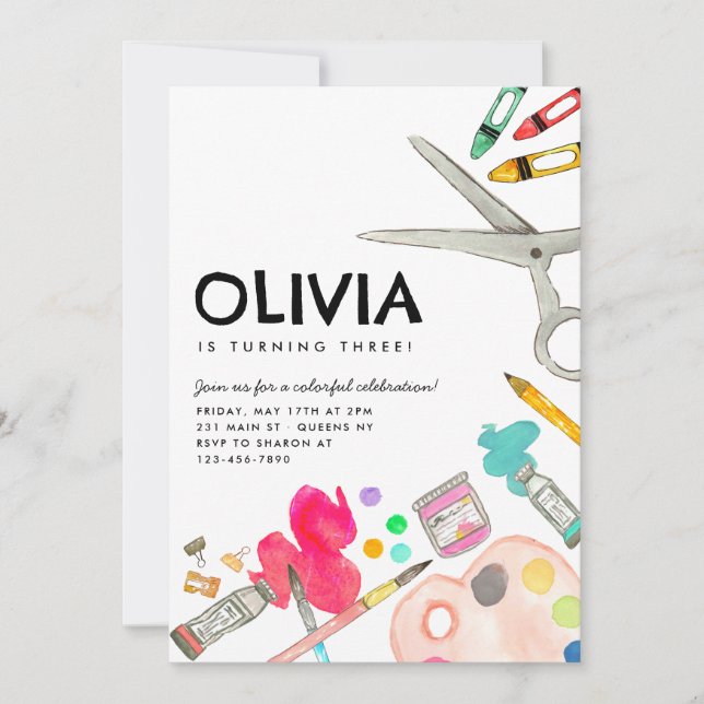 Convites Pintura em Desenhar de Pintura em Bonita Pintura,  (Frente)