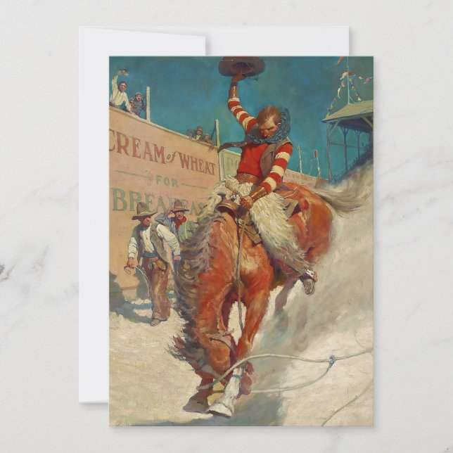 Convites Pintura histórica de NC Wyeth "O Rodeio" (Frente)