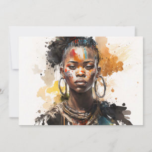 Convites Pintura Por Aquarela, Lindas Mulheres Africanas
