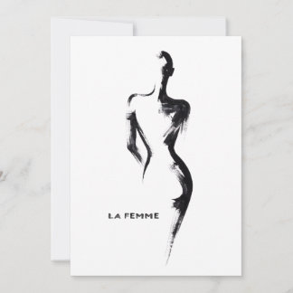 Convites Pintura simples gouache La Femme 01 cartaz