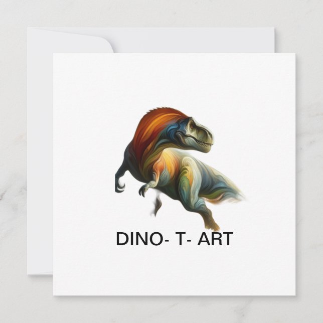 Convites 🦖 pintura tradicional de arte DINO-T (Frente)