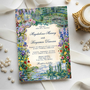 Convites Pinturas Artísticas Florais de Monet para Casament