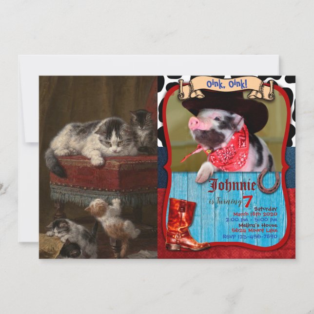 Convites Pinturas De Gatos E Gatinhos (Frente)