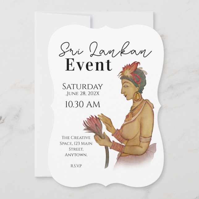 Convites Pinturas de Sigiri no Sri Lanka (Frente)