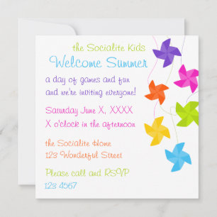 Convites Pinwheels do arco-íris apenas que penduram para