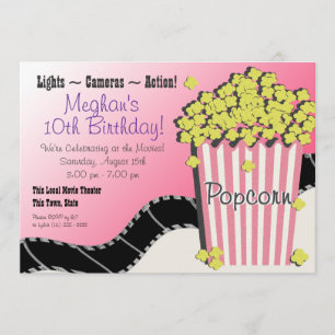 Convites Pipoca e Filme