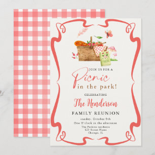 Convites Piquenique de verão divertido no parque reunião de