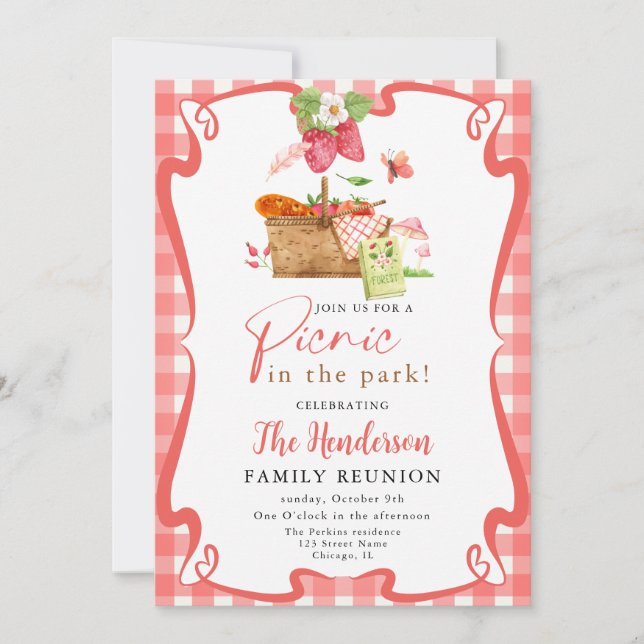Convites Piquenique de verão divertido no parque reunião de (Frente)
