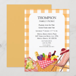 Convites Piquenique Familiar Churrasco Cozinha ao Ar Livre 