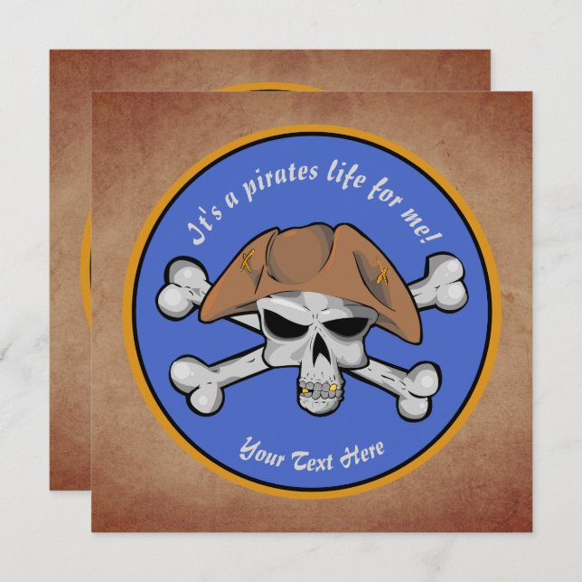 Convites Pirata a vida para mim (Frente/Verso)
