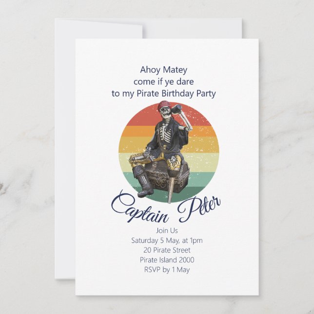 Convites Pirata de Festa (Frente)