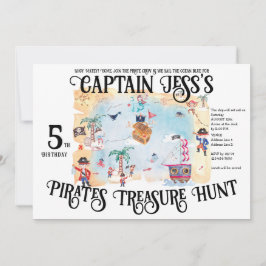 Convites Piratas Treasure Hunt Map Kids Boy Aniversário