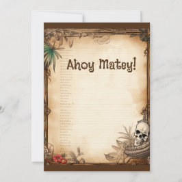 Convites Pirate Skull Fala como um aniversário pirata