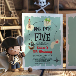 Convites Pirate Treasure mapa 5 Birthday
