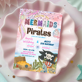 Convites Pirates and Mermaids Joint Birthday invitation