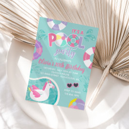 Convites piscina de piscina Unicórica do Partido  flutuou r