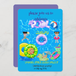 Convites piscina divertida e festa de aniversário