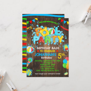 Convites Piscina Festa de aniversário Borracha Pato de Borr