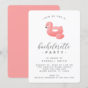 Convites Piscina Flamingo, Festa de solteira mínima flutua