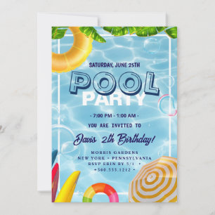 Convites Piscina Natação Aniversário