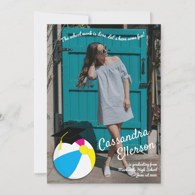 Convites Piscina Party Beach Ball Festa de formatura (Frente)