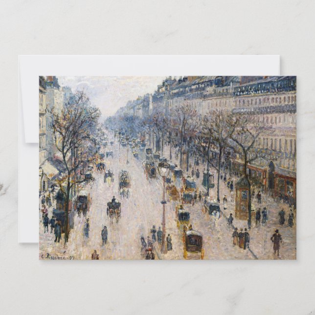 Convites Pissarro - Boulevard Montmartre, Winter Morning (Frente)