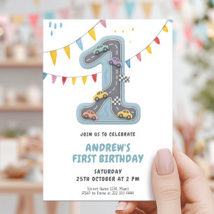 Convites Pista de Pastel Race Primeiro Aniversário