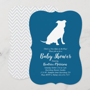 Convites Pit Bull Chá de fraldas Blue Boy Pitbull