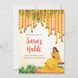 Convites Pithi Convites digitais Haldi Haldi