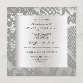 Convites Píthon Cobra Pele Negra Prata Aniversário