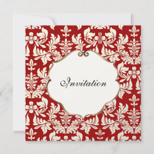 Convites Pix Dezines Barroco 1 / Vermelho