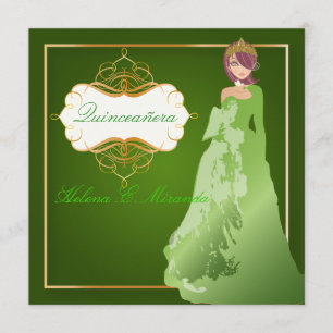 Convites Pix Dezines Emerald Tiara/o vestido Quinceañera