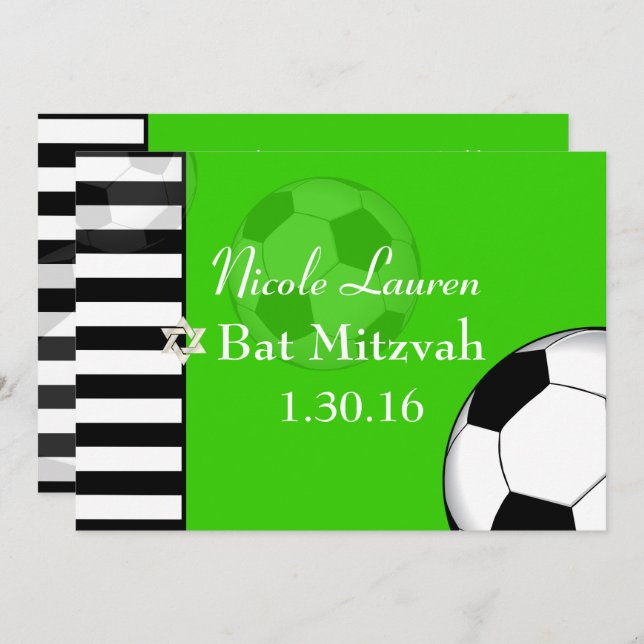 Convites Pix Dezines Futebol Bat Mitzvah (Frente/Verso)