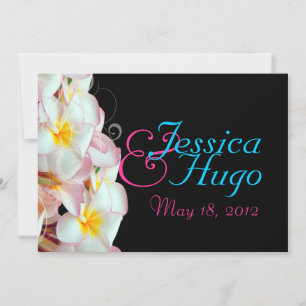 Convites Pix Dezines Pink Plumeria/praia/casamento tropical