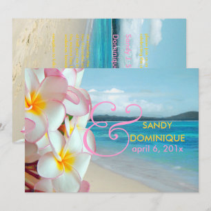 Convites Pix Dezines Pink Plumeria/praia/casamento tropical