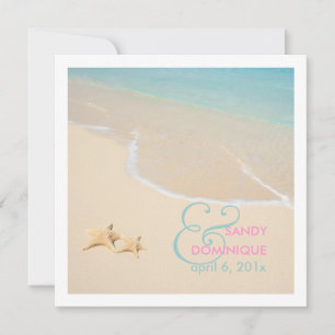 Convites Pix Dezines Starfish + praia/casamento tropical
