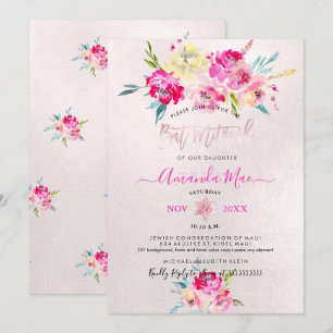 Convites Pix Dezines Summer Peonies Bat Mitzvah