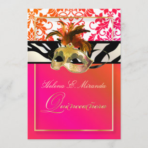 Convites Pix Dezines Tanza Damask/Quinceanera/Zebra