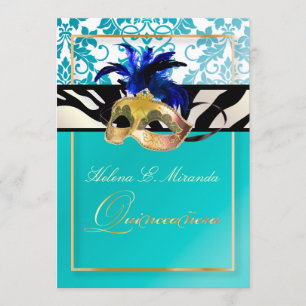 Convites Pix Dezines Tanza Damask/Quinceanera/Zebra