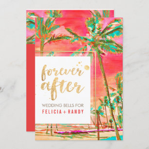 Convites Pix Dezines Vintage Havaiian Beach/Coral/Teal