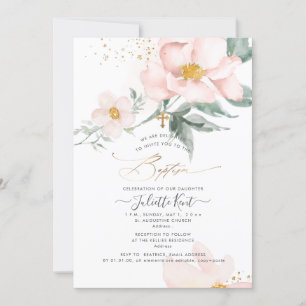 Convites PixDezin H2 Solteiro Blush Petal Baptism