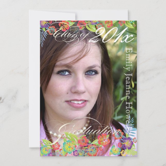 Convites PixDezine Hawaiian Hibiscus, Duations (Frente)