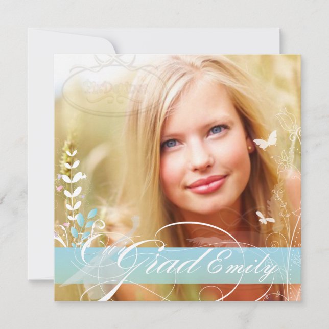 Convites PixDezines 2012 Graduação Foto + diy flores (Frente)