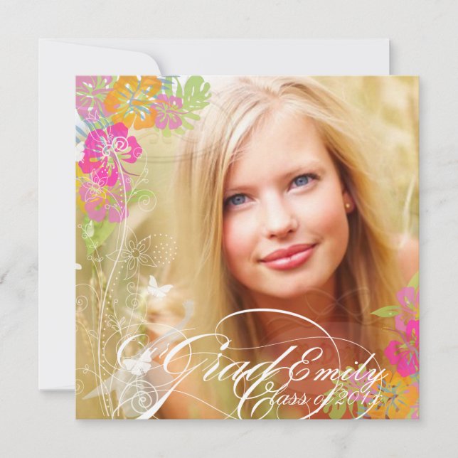 Convites PixDezines 2012 Graduação Foto+hibiscus (Frente)