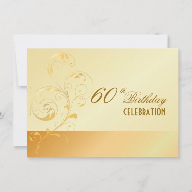 Convites PixDezines 60 Birthday/filigree/DIY seu evento. (Frente)