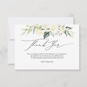 Convites PixDezines Alabaster Rosas Bereavement Obrigado