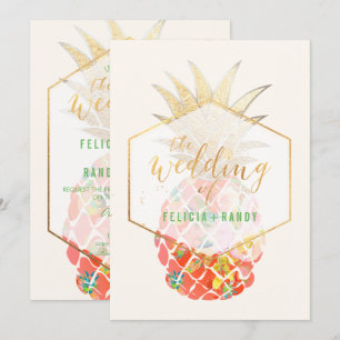 Convites PixDezines Aloha Abacaxis / Fundo DIY