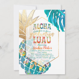 Convites PixDezines Aloha Abacaxis/Turquesa/Luau de Formatu