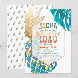 Convites PixDezines Aloha Abacaxis/Turquesa/Luau de Formatu
